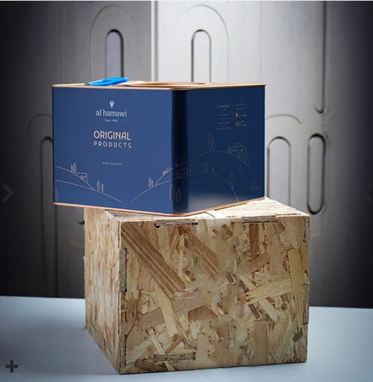 A tin of local green olives